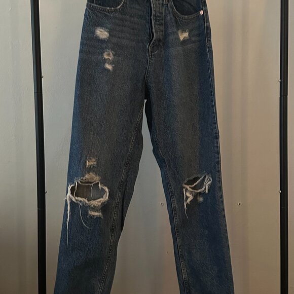 Free People / We The Free CRVY Distressed High Rise Straight Jeans – Size 27 - Picture 7 of 7